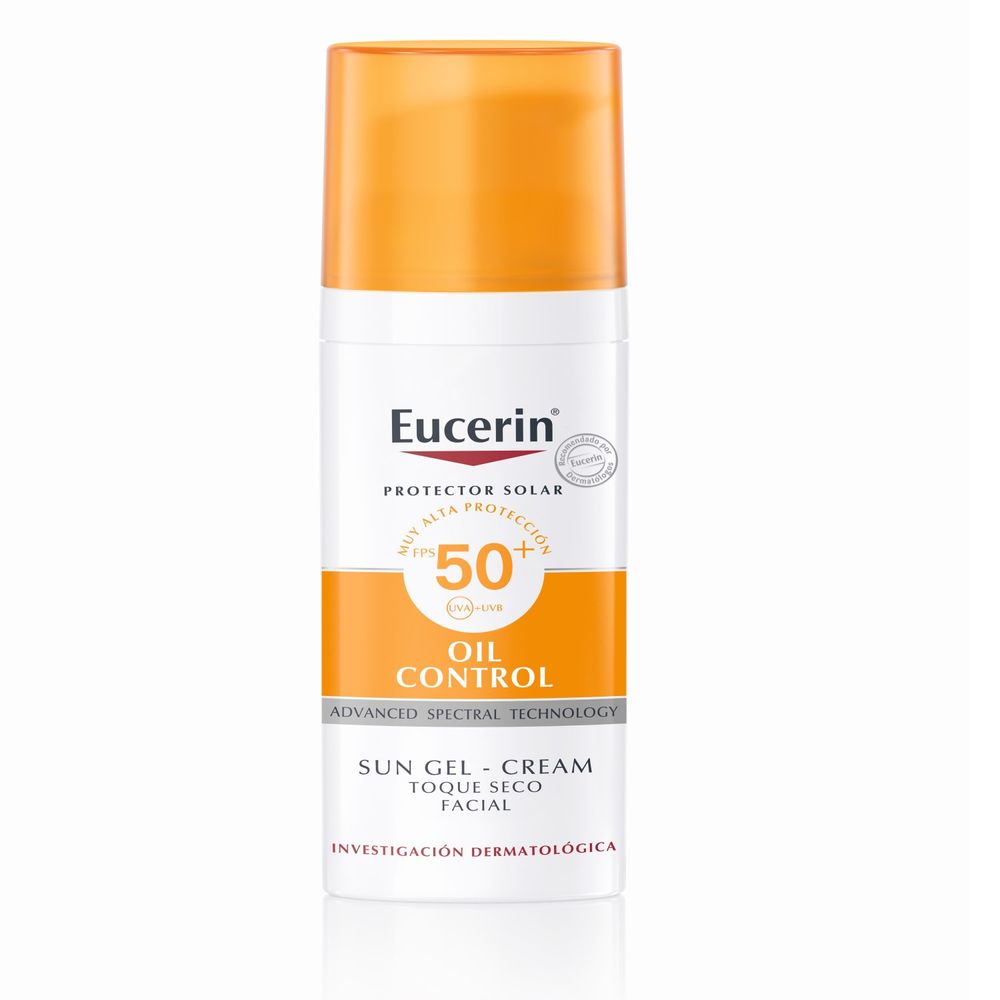 EUCERIN PROTECTOR SOLAR FACIAL TOQUE SECO GEL CREMA FPS50 X 50 ML.